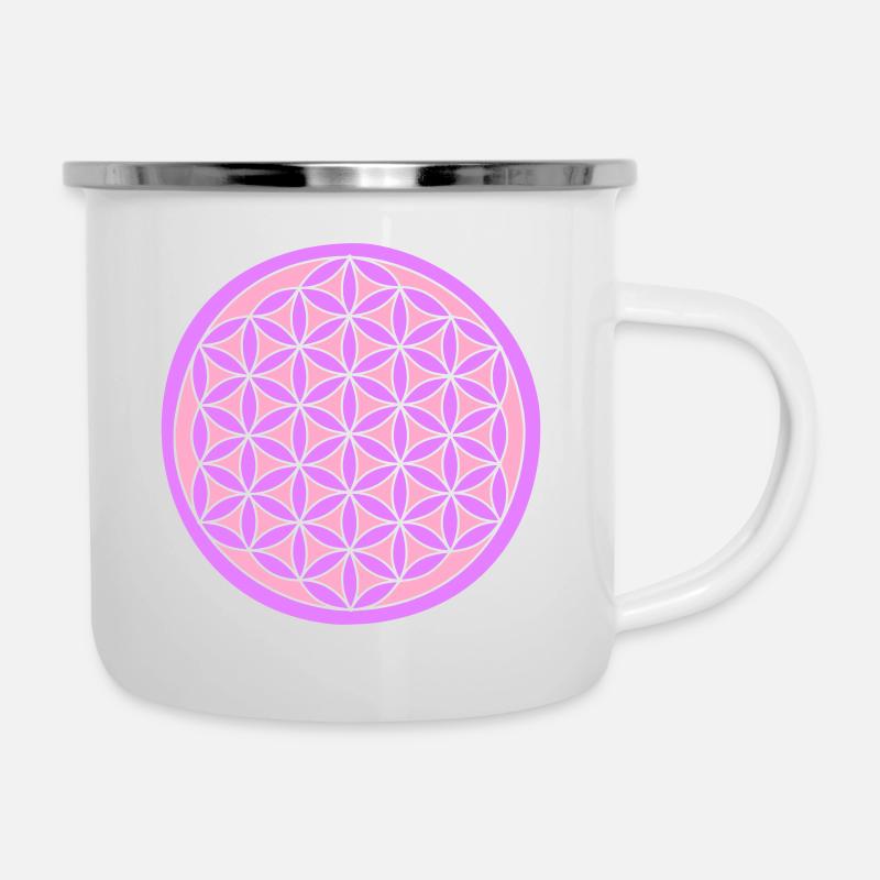 Fleur de Vie 2ème variante - Tasse émaillée - blanc