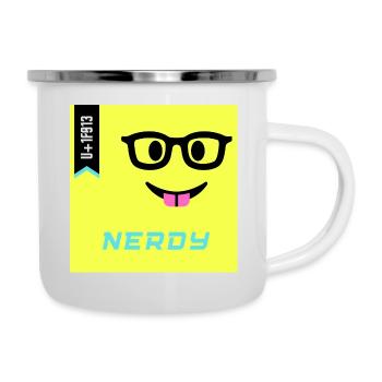 Journée Emoji 2022 - Emoji Nerdy - Design A - Tasse émaillée - blanc - Droite