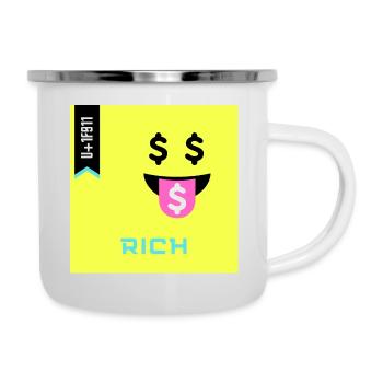 Journée Emoji 2022 - Emoji Rich - Design A - Tasse émaillée - blanc - Droite