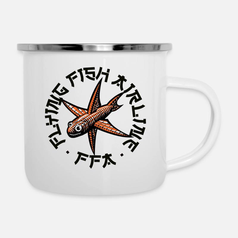 Flying Fish Airline FFA - Emaille-Tasse - Weiß