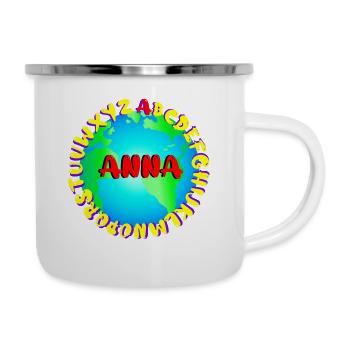 ABC ANNA - Emaille-Tasse - Weiß - Rechts