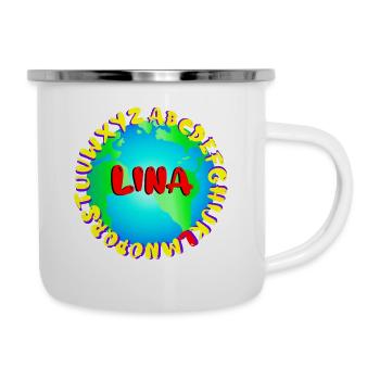 ABC LINA - Emaille-Tasse - Weiß - Rechts