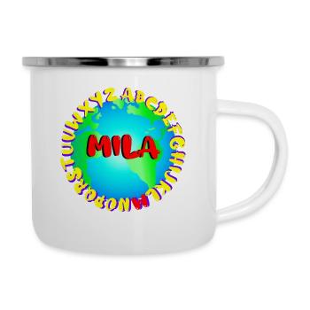 ABC MILA - Emaille-Tasse - Weiß - Rechts