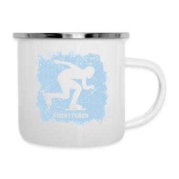shorttrack eisschnelllauf - Emaille-Tasse - Weiß - Rechts