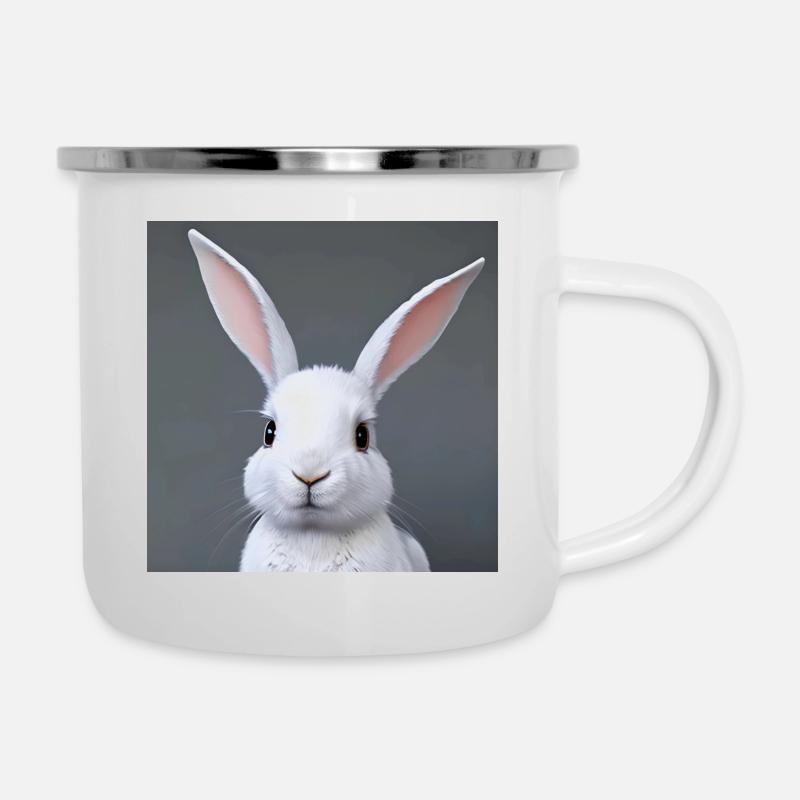 Lapin mignon lapin de Pâques - Tasse émaillée - blanc