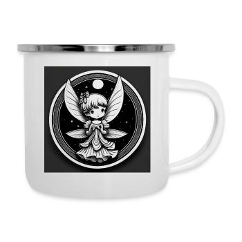 Niedliche Elfeoder Fee - Emaille-Tasse - Weiß - Rechts