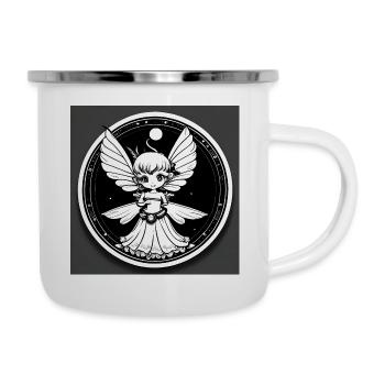 Mondschein Elfe Fee - Emaille-Tasse - Weiß - Rechts