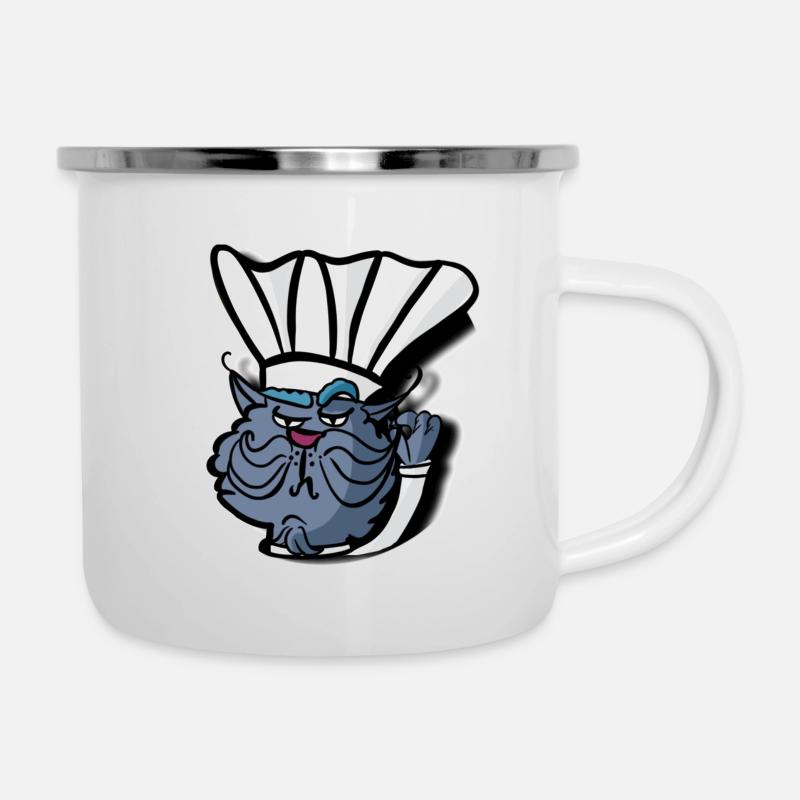 Blue cat chef - Camper Mug - white