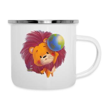 Lio Löwe und die Welt - Emaille-Tasse - Weiß - Rechts