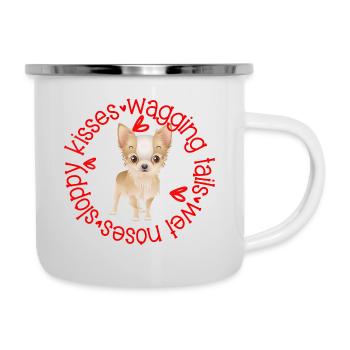 Cute Chihuahua, sloppy kisses - Camper Mug - white - Right