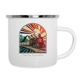 Time for Exploration: Vintage Steam Locomotive - Camper Mug - white - Right