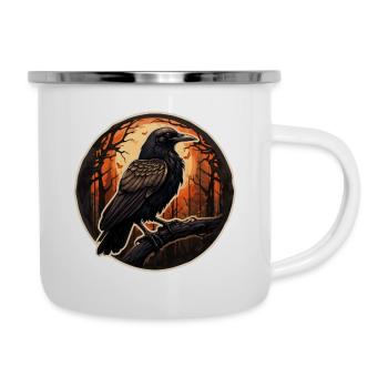 Corneille d’Halloween - Tasse émaillée - blanc - Droite