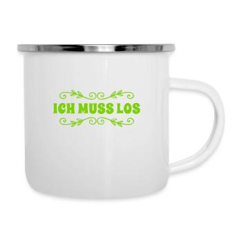 Zeit aufzubrechen - Emaille-Tasse - Weiß - Rechts