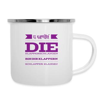 ich steh auf Zungenbrecher - Emaille-Tasse - Weiß - Rechts