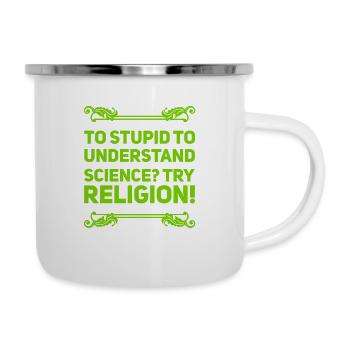 Religion vs Science - Tasse émaillée - blanc - Droite