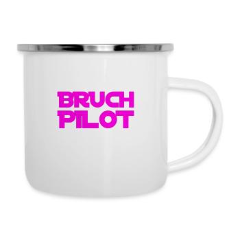 mal wieder ein Bruchpilot - Emaille-Tasse - Weiß - Rechts