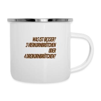 wie viele möchtest du? - Emaille-Tasse - Weiß - Rechts