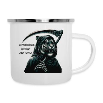 soviele Idioten - Emaille-Tasse - Weiß - Rechts