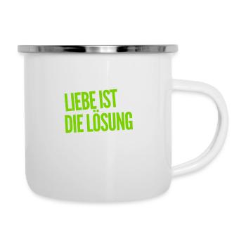 die Liebe ist wundervoll - Emaille-Tasse - Weiß - Rechts