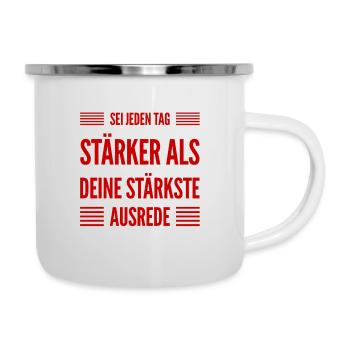 Ausreden zählen nicht - Emaille-Tasse - Weiß - Rechts