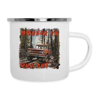 Bronco V8 4x4 Camion tout-terrain classique Meilleure vente - Tasse émaillée - blanc - Droite