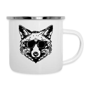 Fuchs Füchse - Emaille-Tasse - Weiß - Rechts