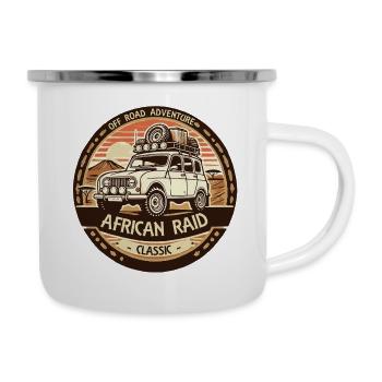 AFRICAN RAID EN 4L - Tasse émaillée - blanc - Droite