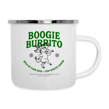Boogie Burrito – Spice up your Soul – TexMex Shirt - Emaille-Tasse - Weiß - Rechts