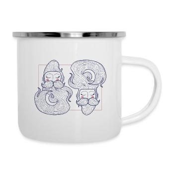 Bärtige Männer - Emaille-Tasse - Weiß - Rechts