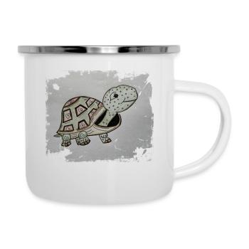 Simon Schildkröte 2.0 - Emaille-Tasse - Weiß - Rechts