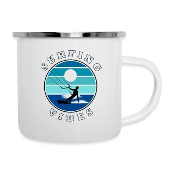 Surfing Vibes - retro - kite surfer - Camper Mug - white - Right