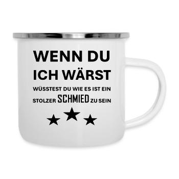 Stolzer Schmied - Emaille-Tasse - Weiß - Rechts