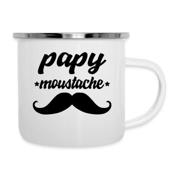 papy moustache - Tasse émaillée - blanc - Droite
