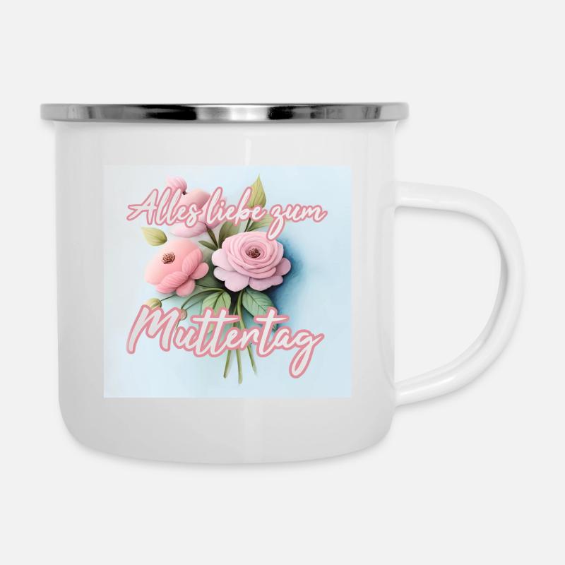 Alles Liebe Zum MUTTERTAG - Emaille-Tasse - Weiß