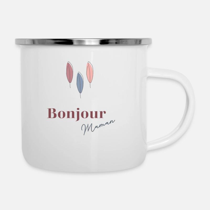 BONJOUR MAMAN - Tasse émaillée - blanc