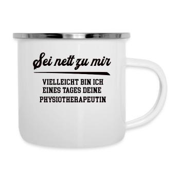 Physiotherapeutin Krankengymnastik Physiotherapie - Emaille-Tasse - Weiß - Rechts