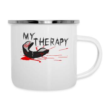 My Therapy - Emaille-Tasse - Weiß - Rechts