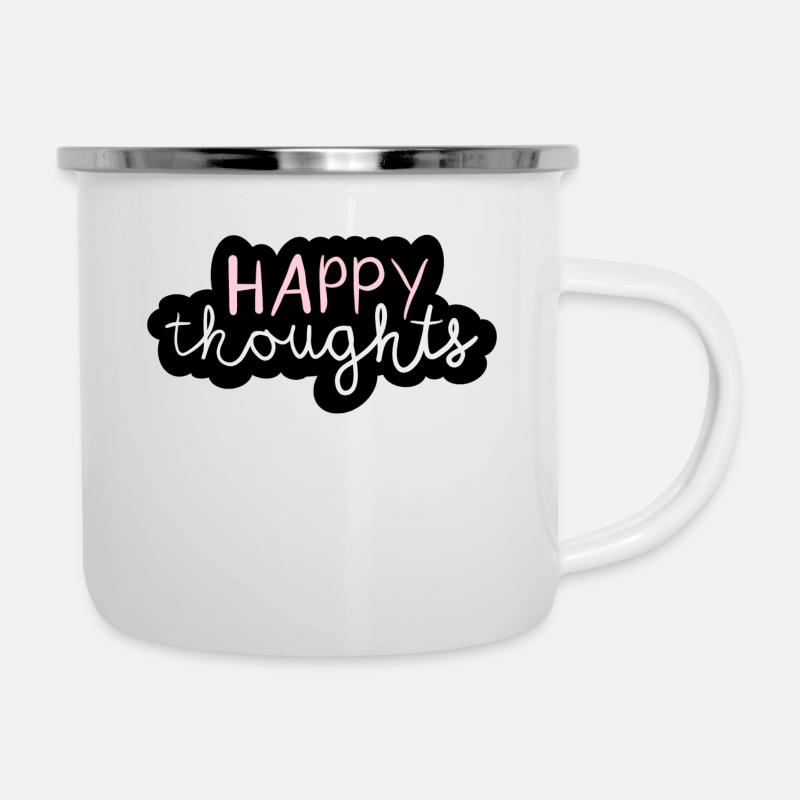 Pensées heureuses - Tasse émaillée - blanc