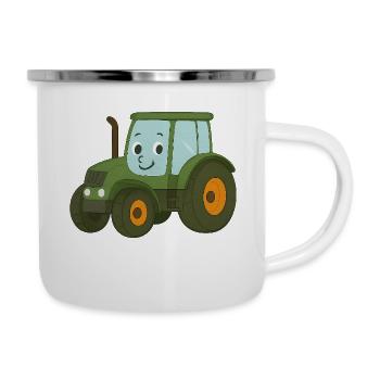 Tracteur - Tasse émaillée - blanc - Droite