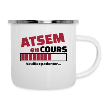 atsem en cours - Tasse émaillée - blanc - Droite