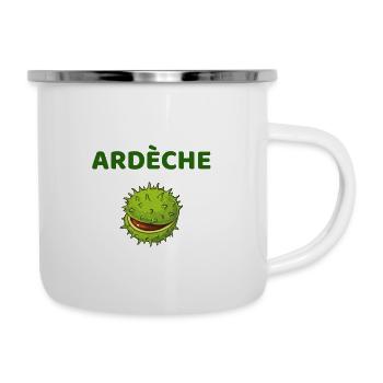 t-shirt ardèche 07 châtaigne cadeau noel - Tasse émaillée - blanc - Droite
