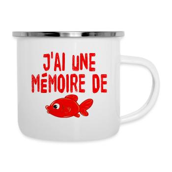 mémoire de poisson rouge - Tasse émaillée - blanc - Droite