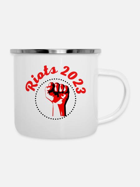 Riots 2023 - Emaille-Tasse - Weiß