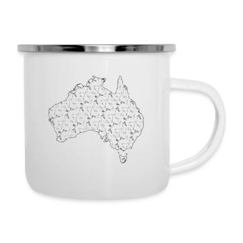 Map of Australia with Animal Pattern - Camper Mug - white - Right