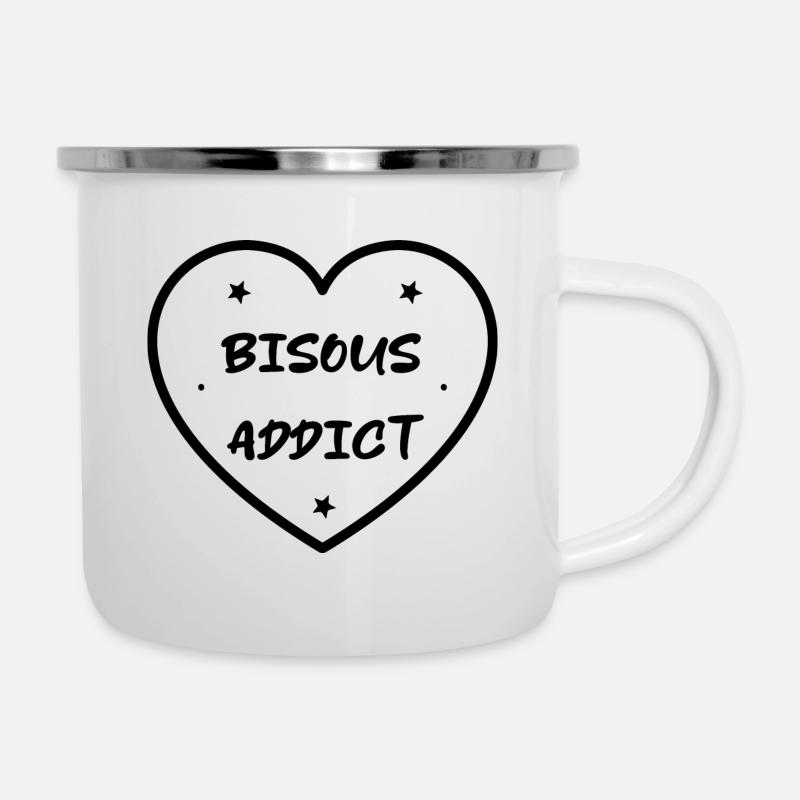 Bisous addict - Tasse émaillée - blanc