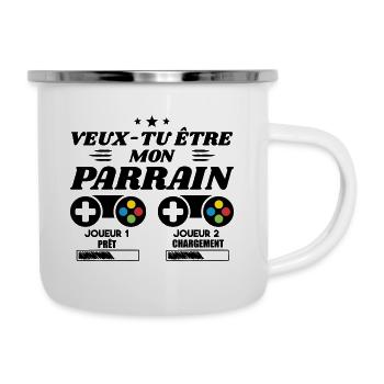 Veux-tu être mon parrain, Demande parrain gamer - Tasse émaillée - blanc - Droite