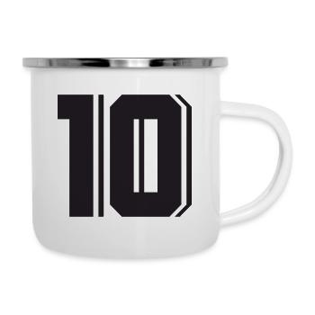 10 - Number ten - Emaille-Tasse - Weiß - Rechts