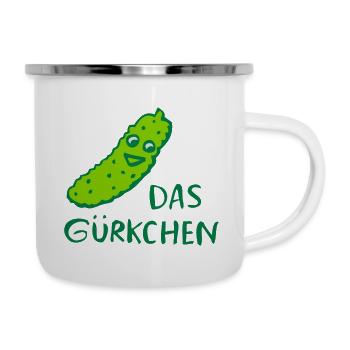 Gürkchen - Emaille-Tasse - Weiß - Rechts