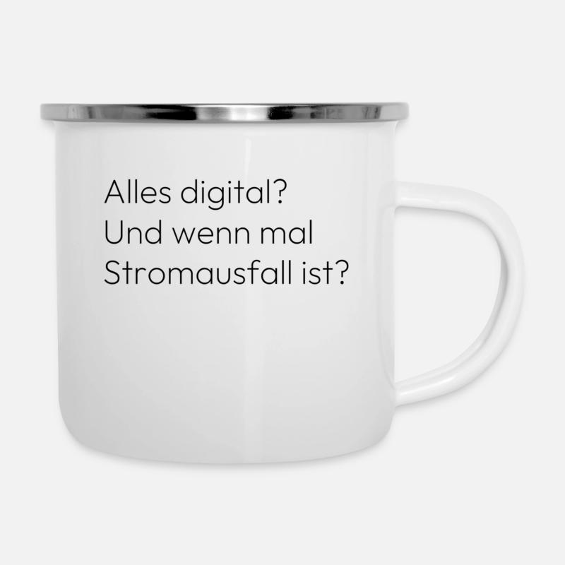 Stromausfall - Emaille-Tasse - Weiß