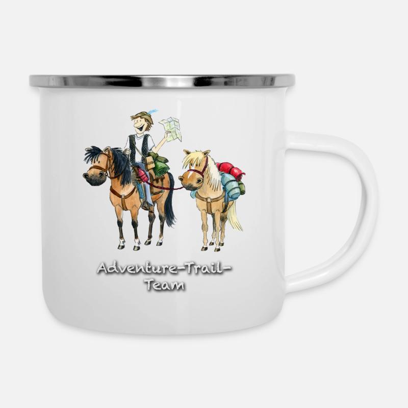 Adventure-Trail-Team - Emaille-Tasse - Weiß